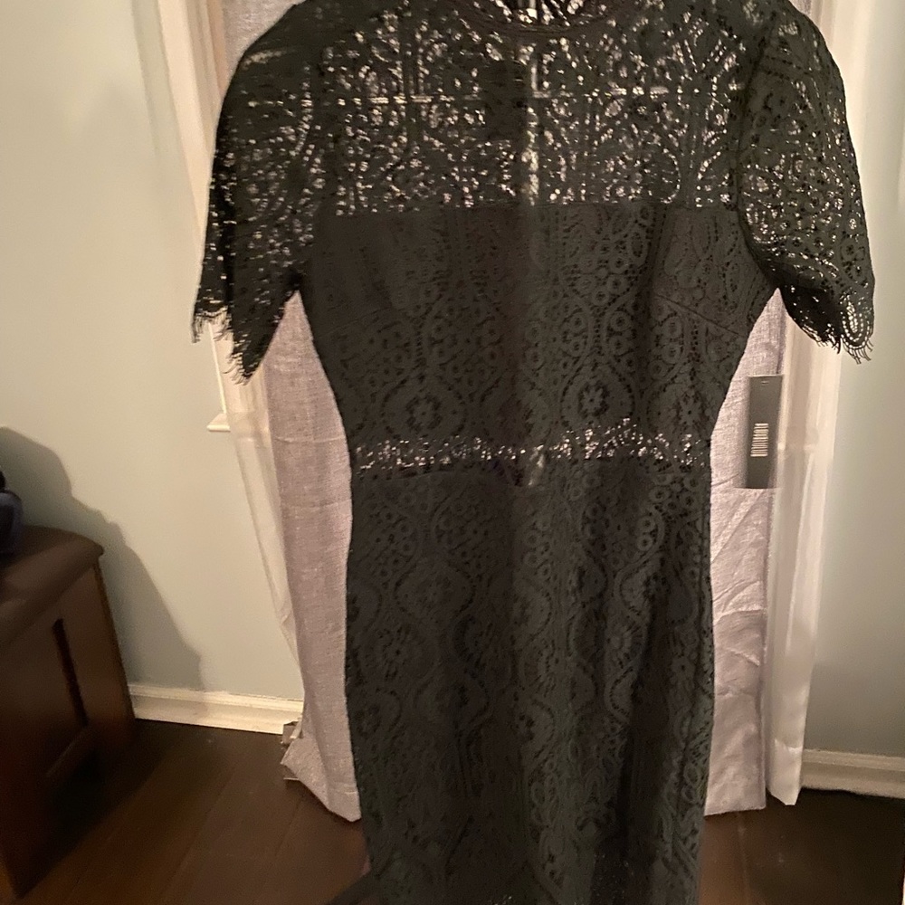 womens black lace midi dress